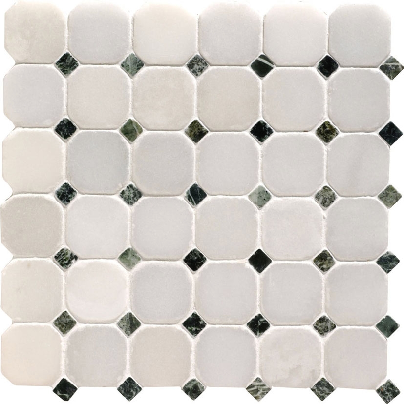 Stone Mosaics - Venetian Mosaics White Octagon 4.8
