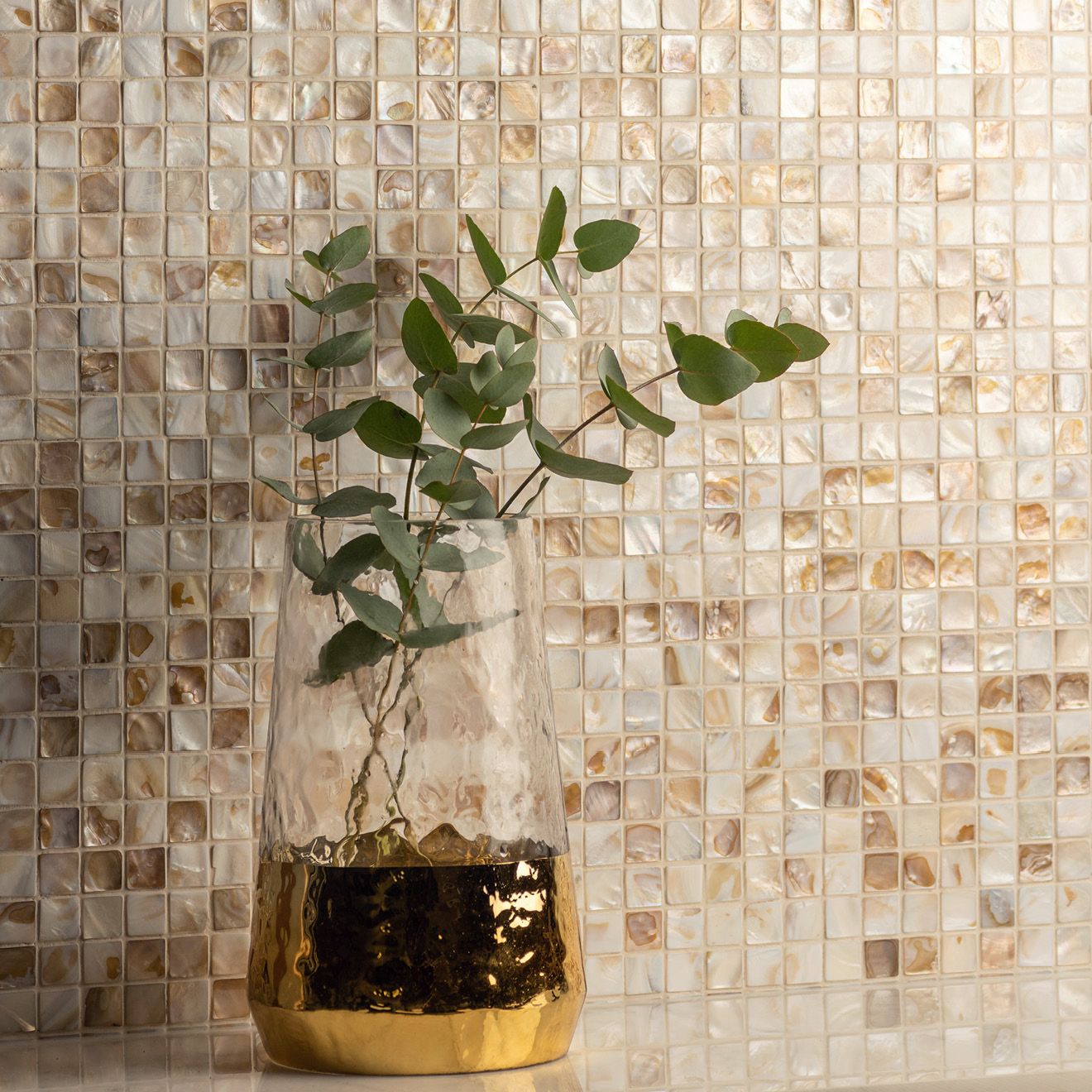 Cream & Brown Mosaics - Grace Shell Mosaic - Image 2