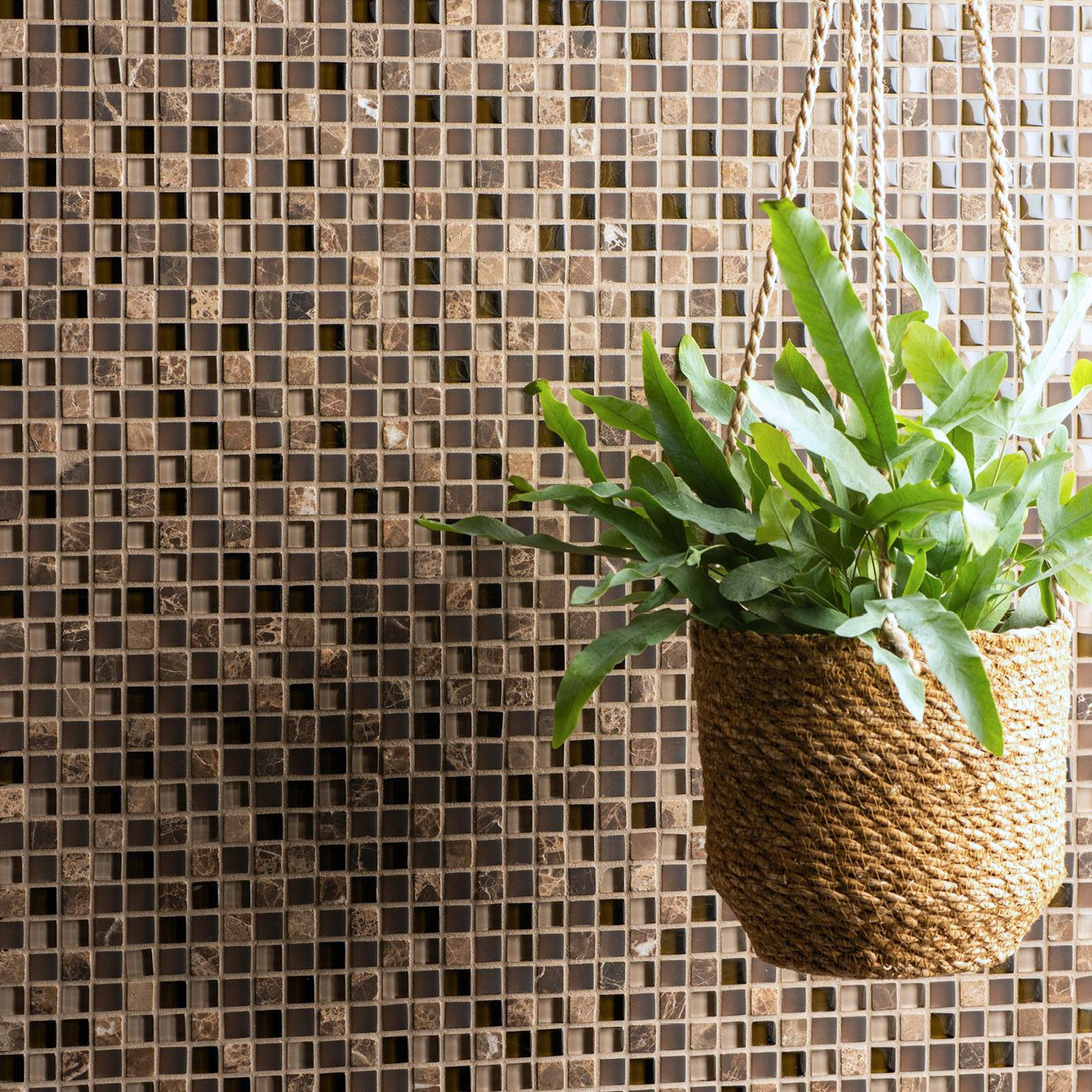 Cream & Brown Mosaics - Jai Mixed Materials Mosaic - Image 2