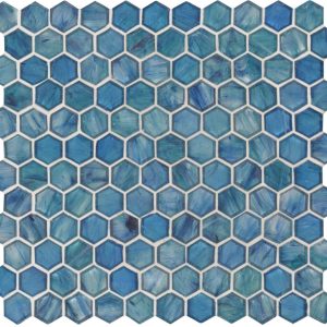 Blue Mosaics - Jaipur Hexagon Glass Mosaic