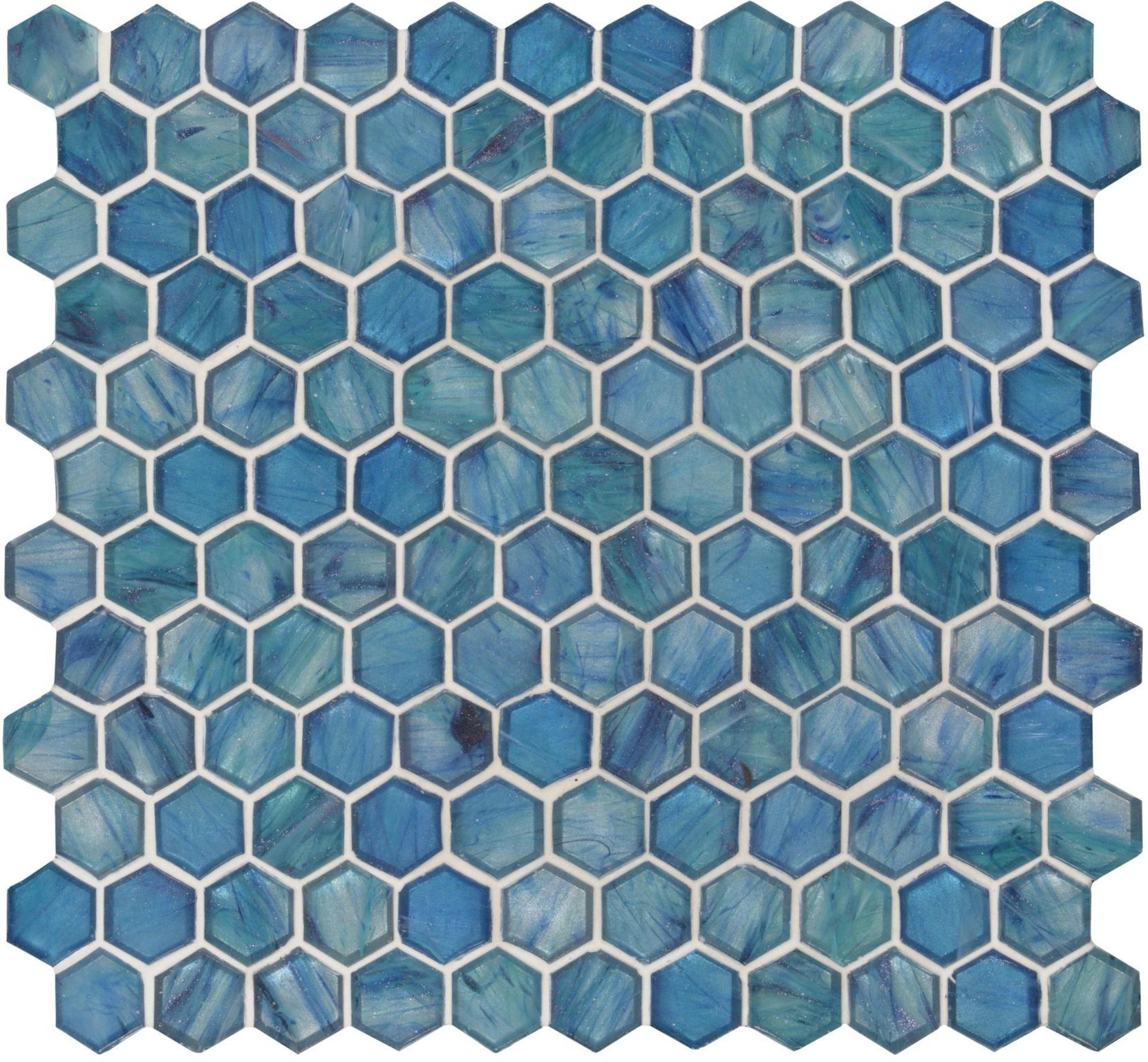 Blue Mosaics - Jaipur Hexagon Glass Mosaic