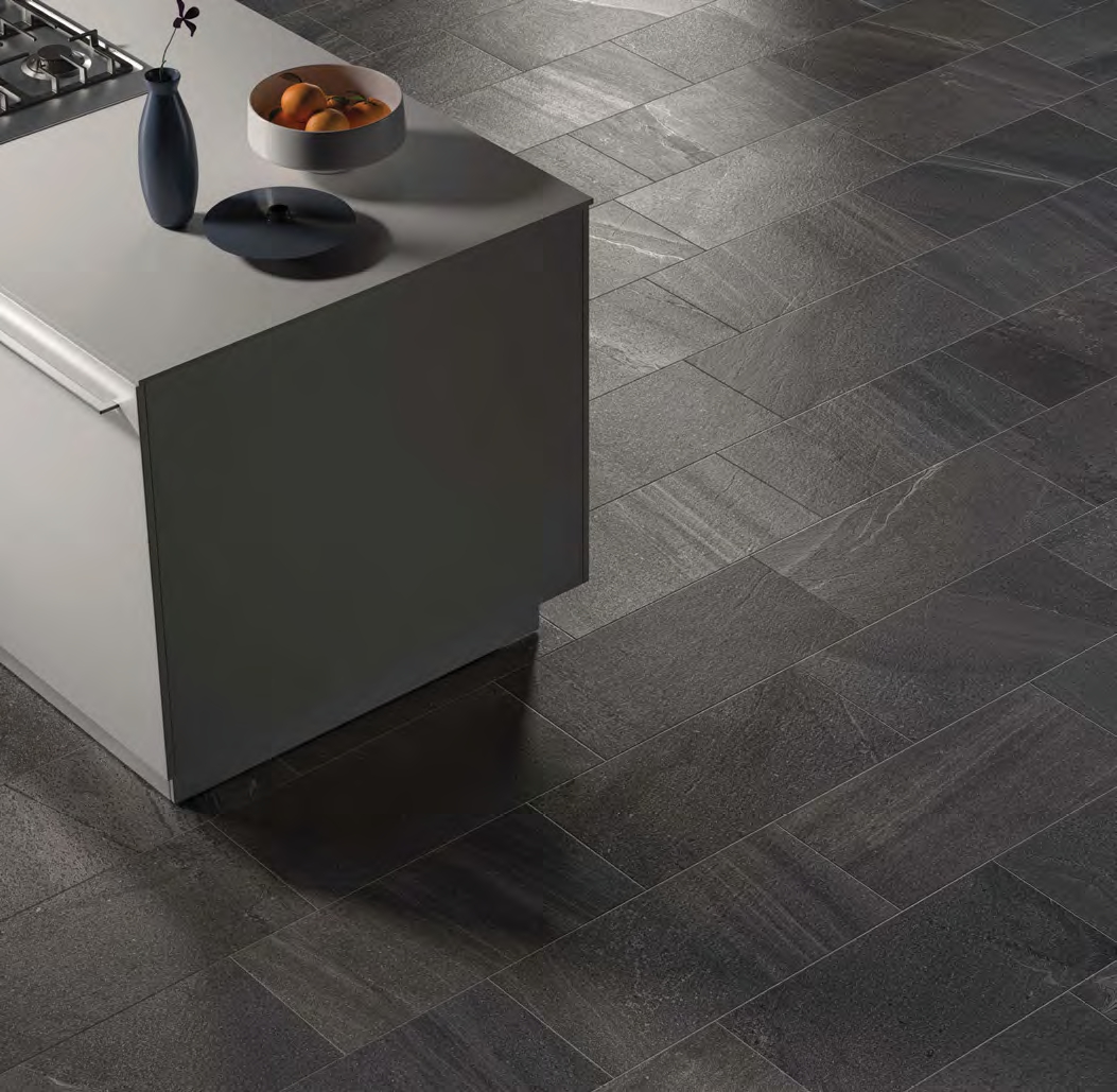 Porcelain Floor Tiles - Lakestone Black 60x60 - Image 3