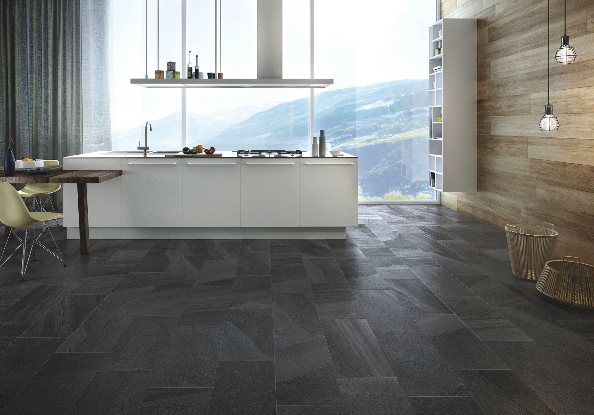 Porcelain Floor Tiles - Lakestone Black 60x60 - Image 2