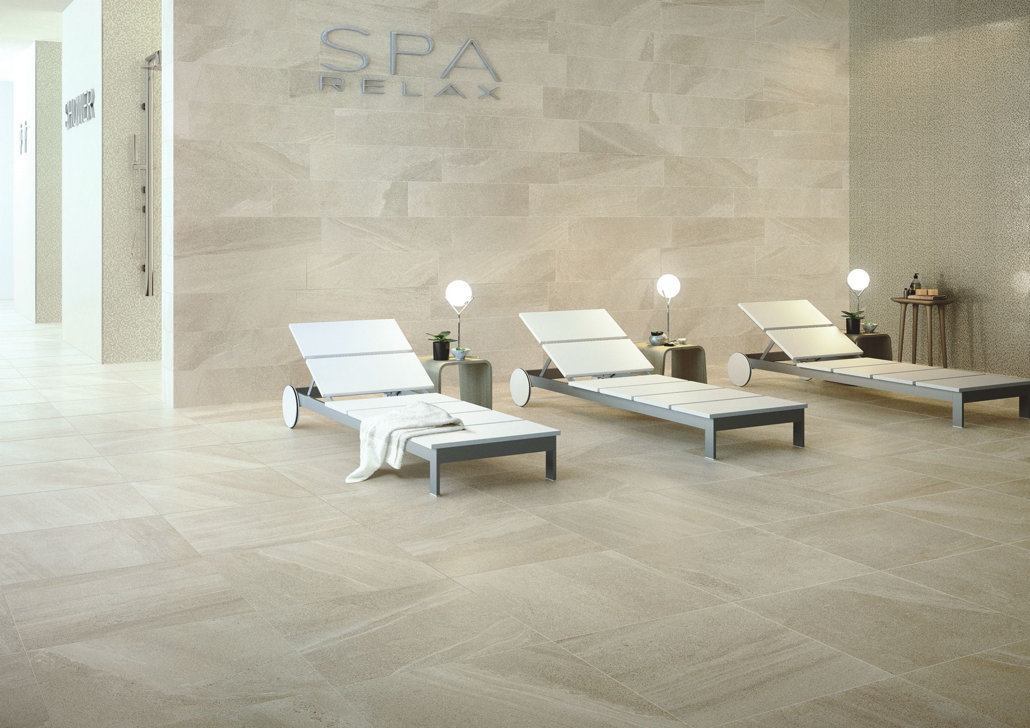 Porcelain Floor Tiles - Lakestone Ivory 60x30 - Image 2