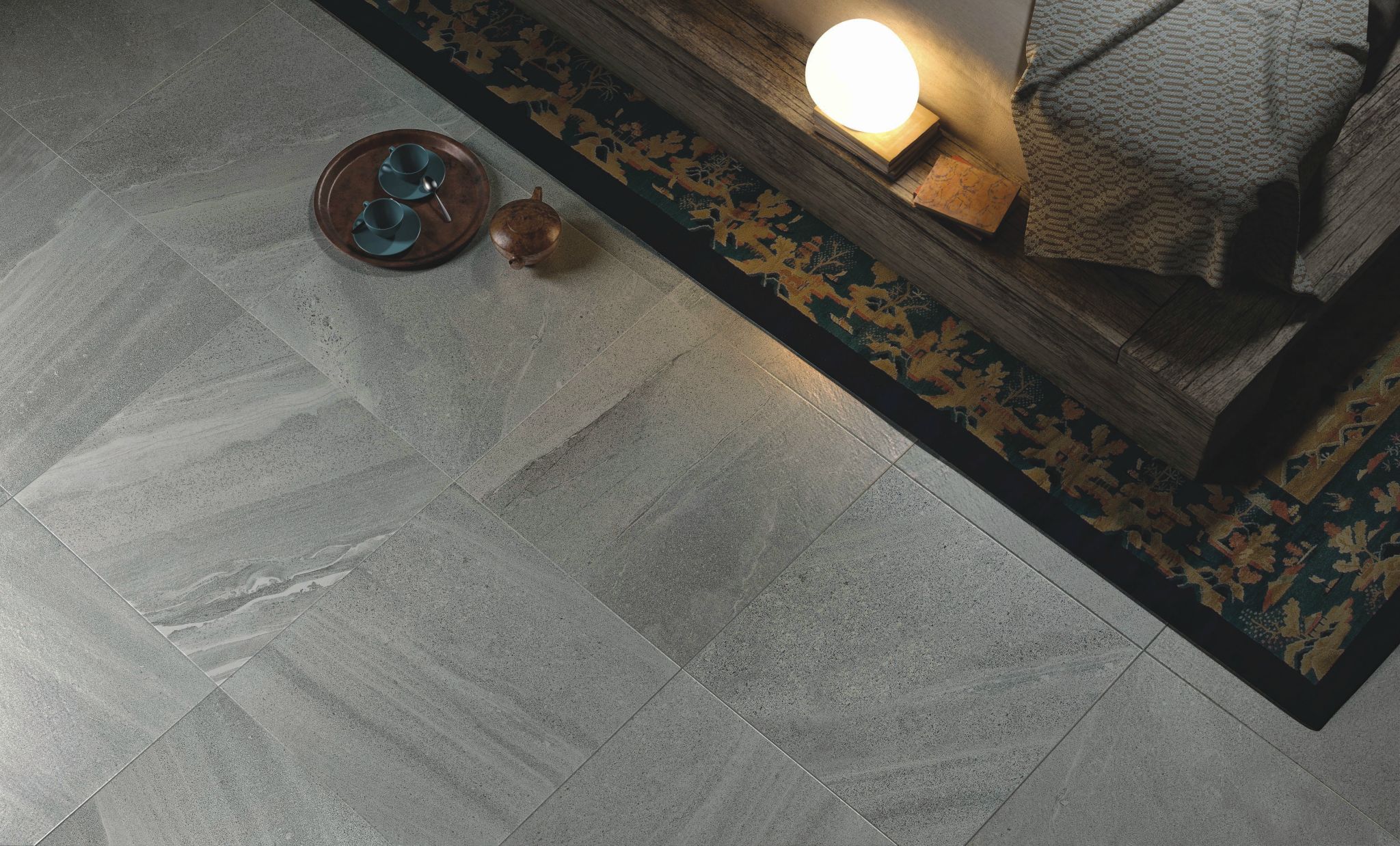 Porcelain Floor Tiles - Lakestone Pearl 60x60 - Image 2
