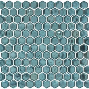 Green Mosaics - Medak Hexagon Glass Mosaic