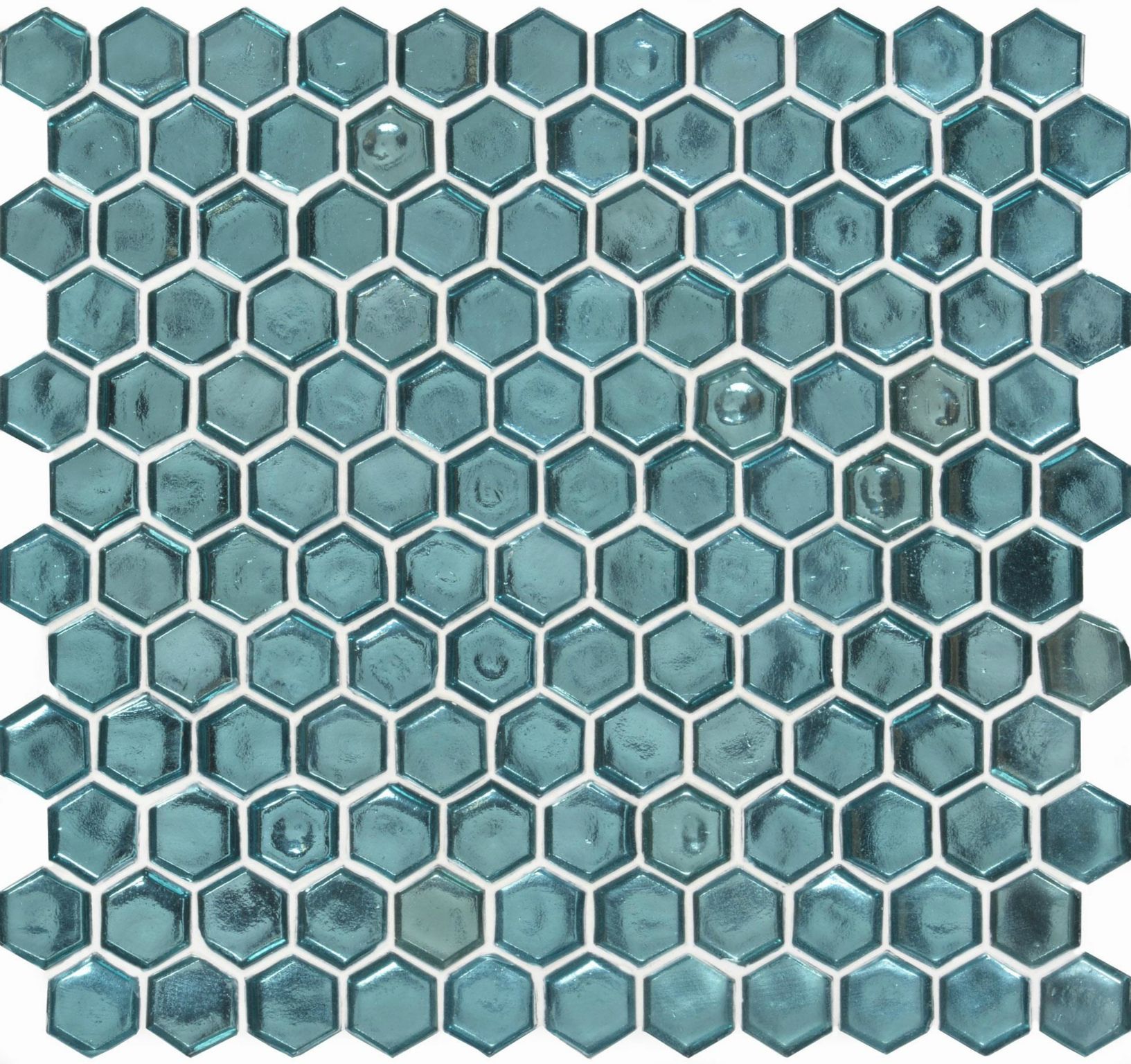 Green Mosaics - Medak Hexagon Glass Mosaic