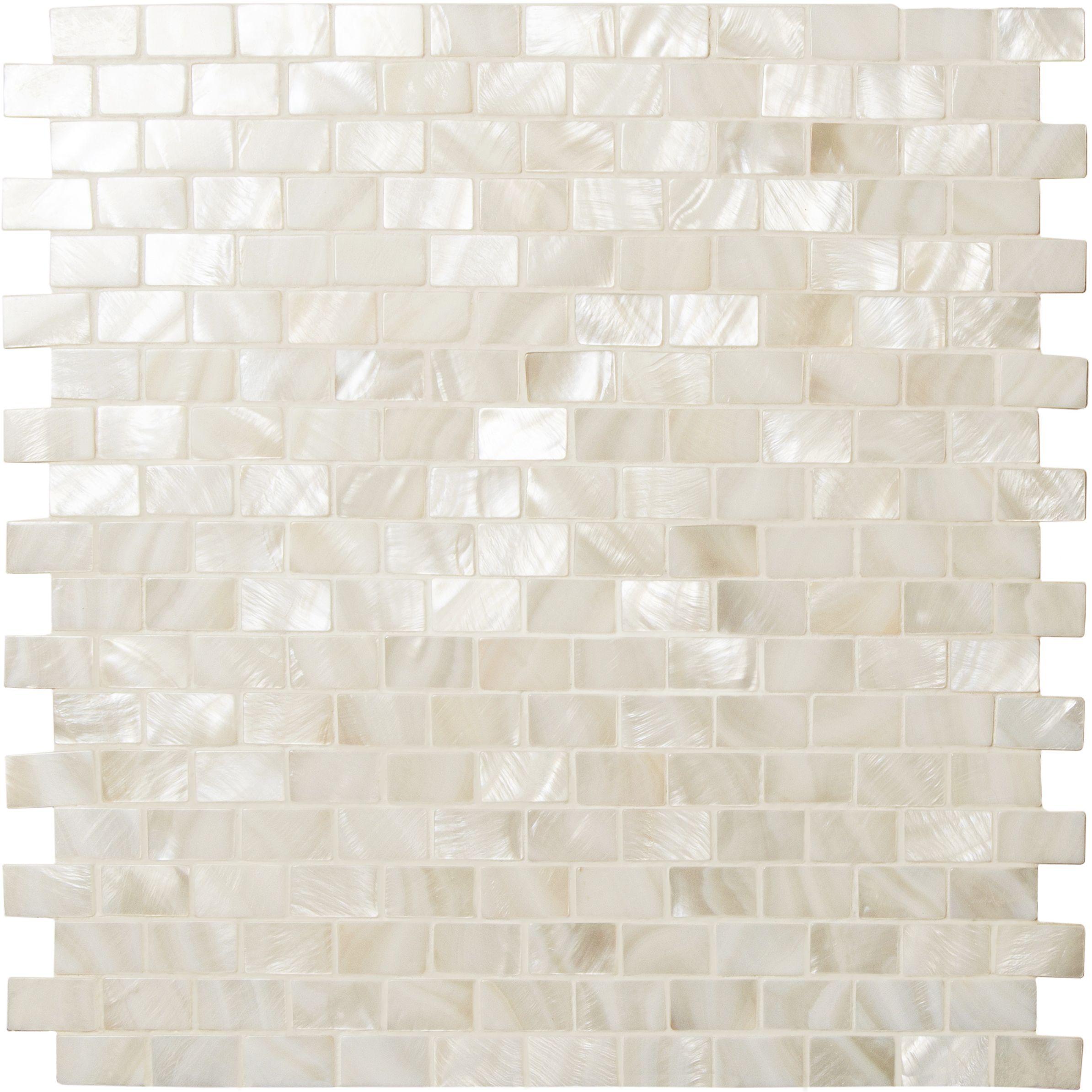 White Mosaics - Pearl Brickbond Shell Mosaic