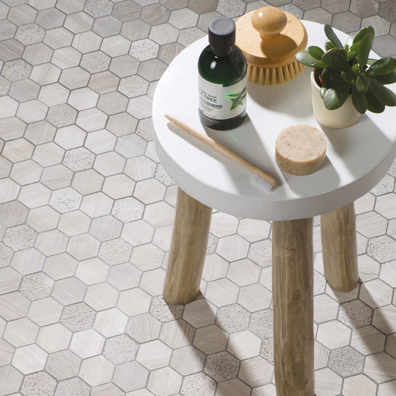 Stone Mosaics - Perla Large Hexagon Stone Mosaic - Image 2