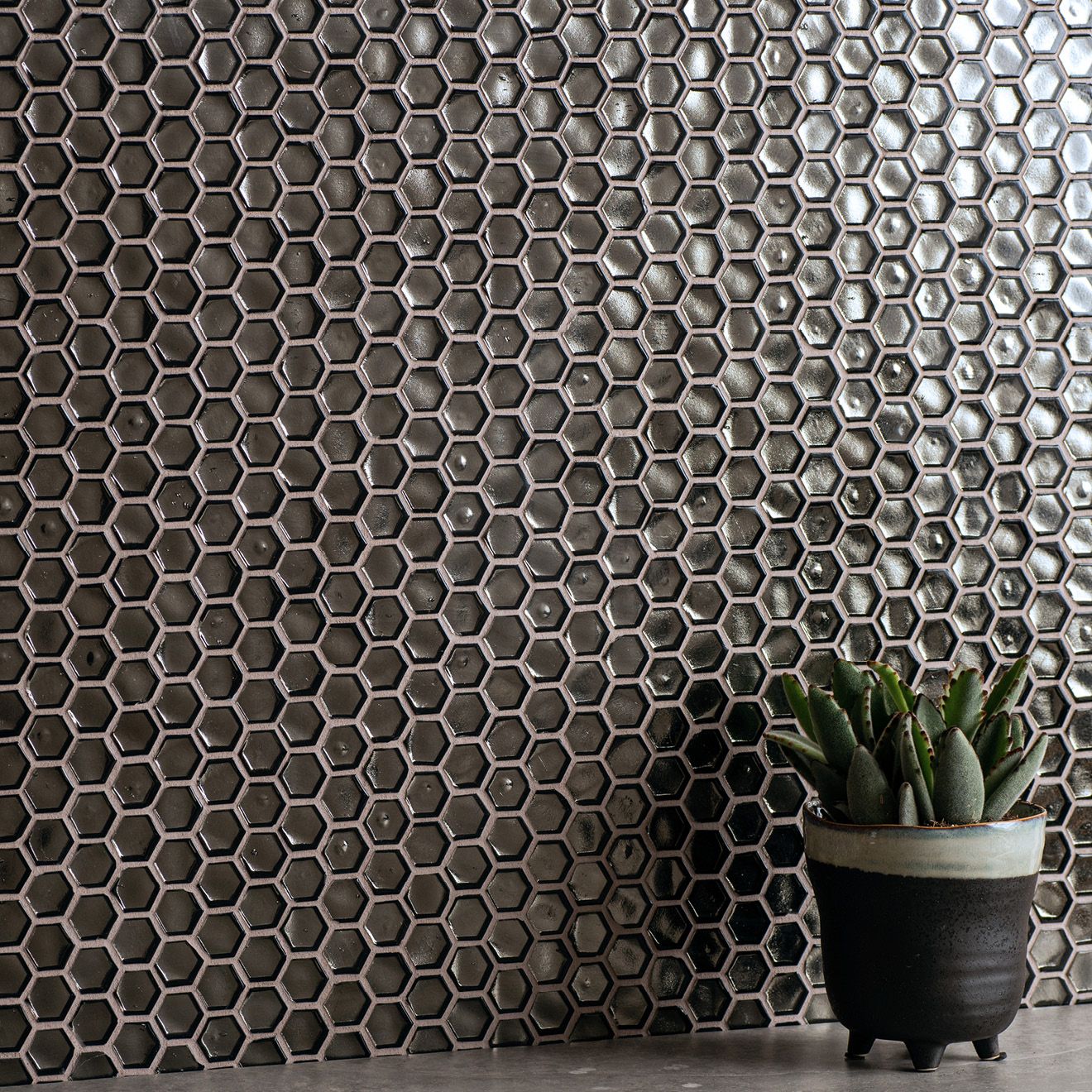 Grey and Black Mosaics - Poona Glass Mosaic - Image 2