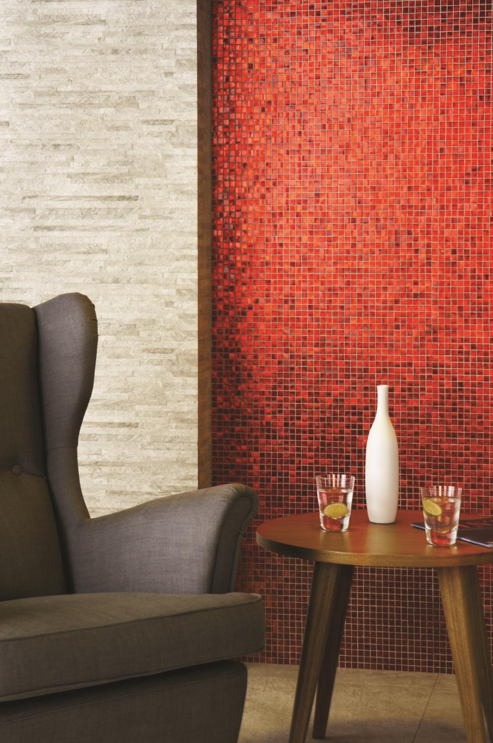 Red and Orange Mosaics - Velvet Bloom Glass Mosaic - Image 2