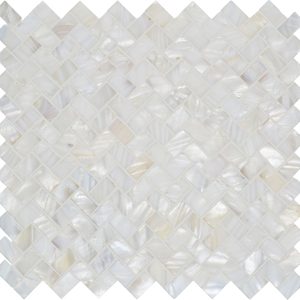 White Mosaics - White Pearl Herringbone Shell Mosaic