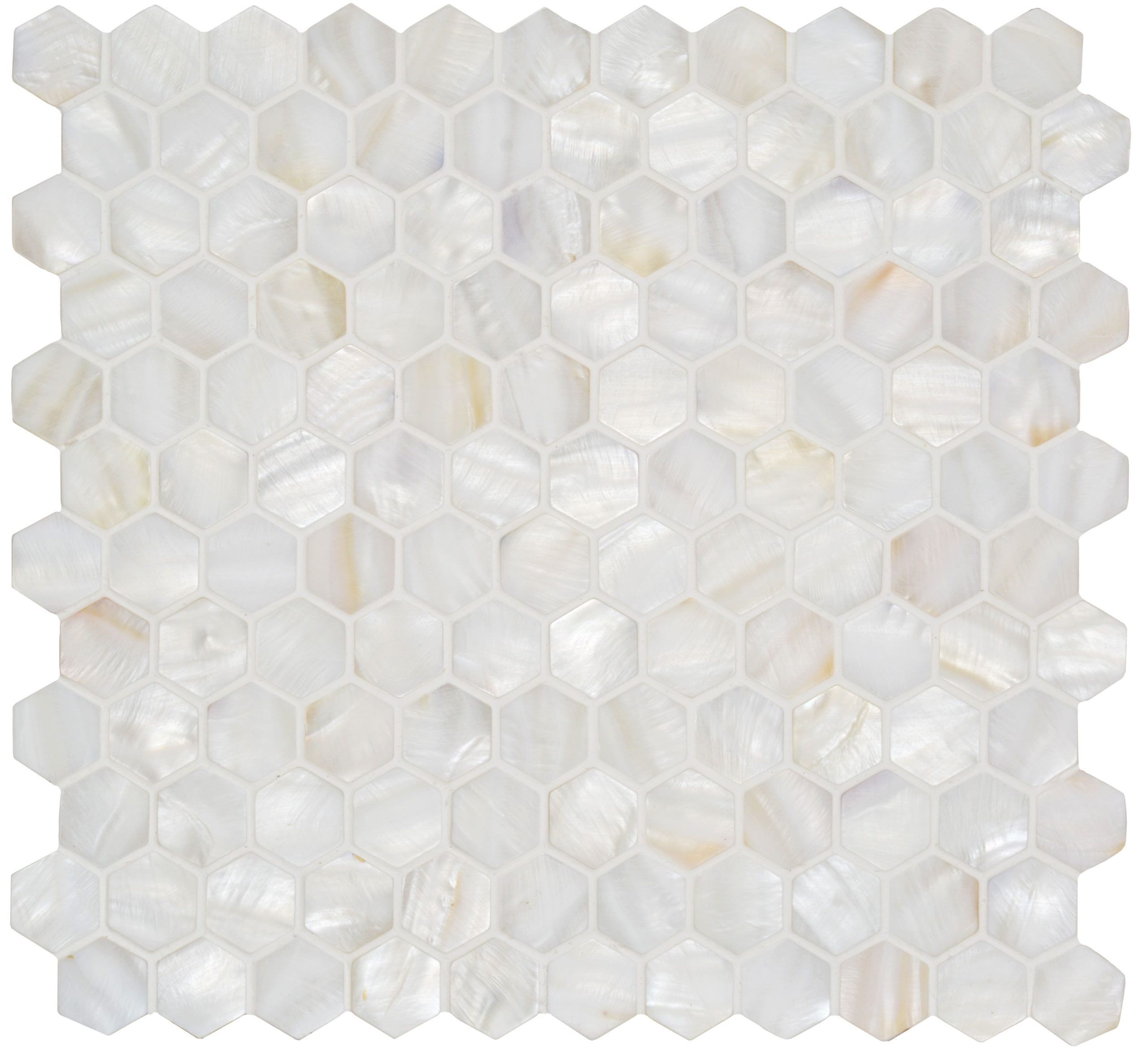 White Mosaics - White Pearl Hexagon Shell Mosaic