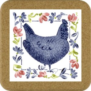 Birds & Flowers Tile Mats - Hen