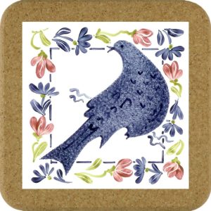 Birds & Flowers Tile Mats - Dove