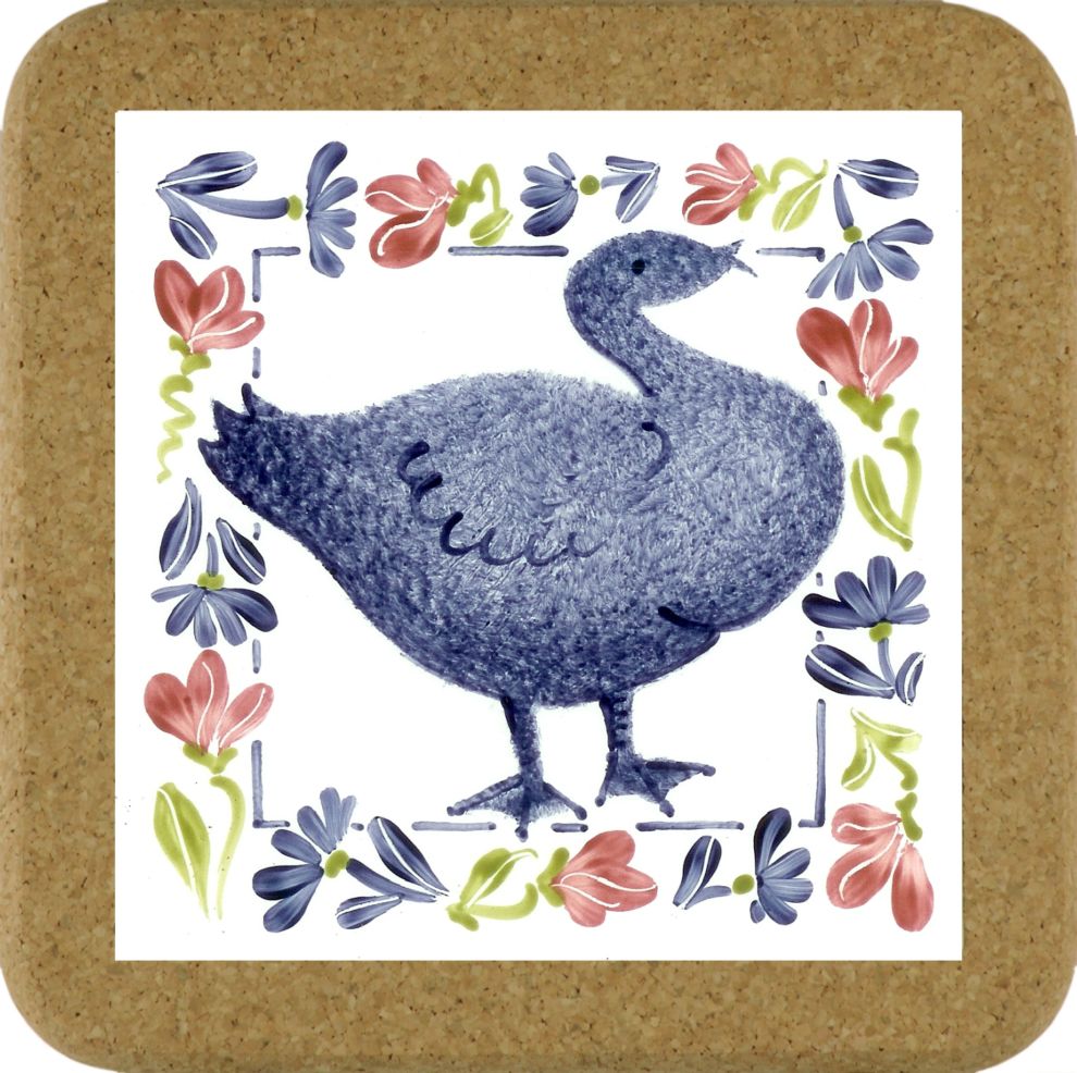 Birds & Flowers Tile Mats - Duck