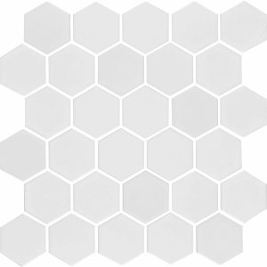 White Mosaics - White Large Honeycomb