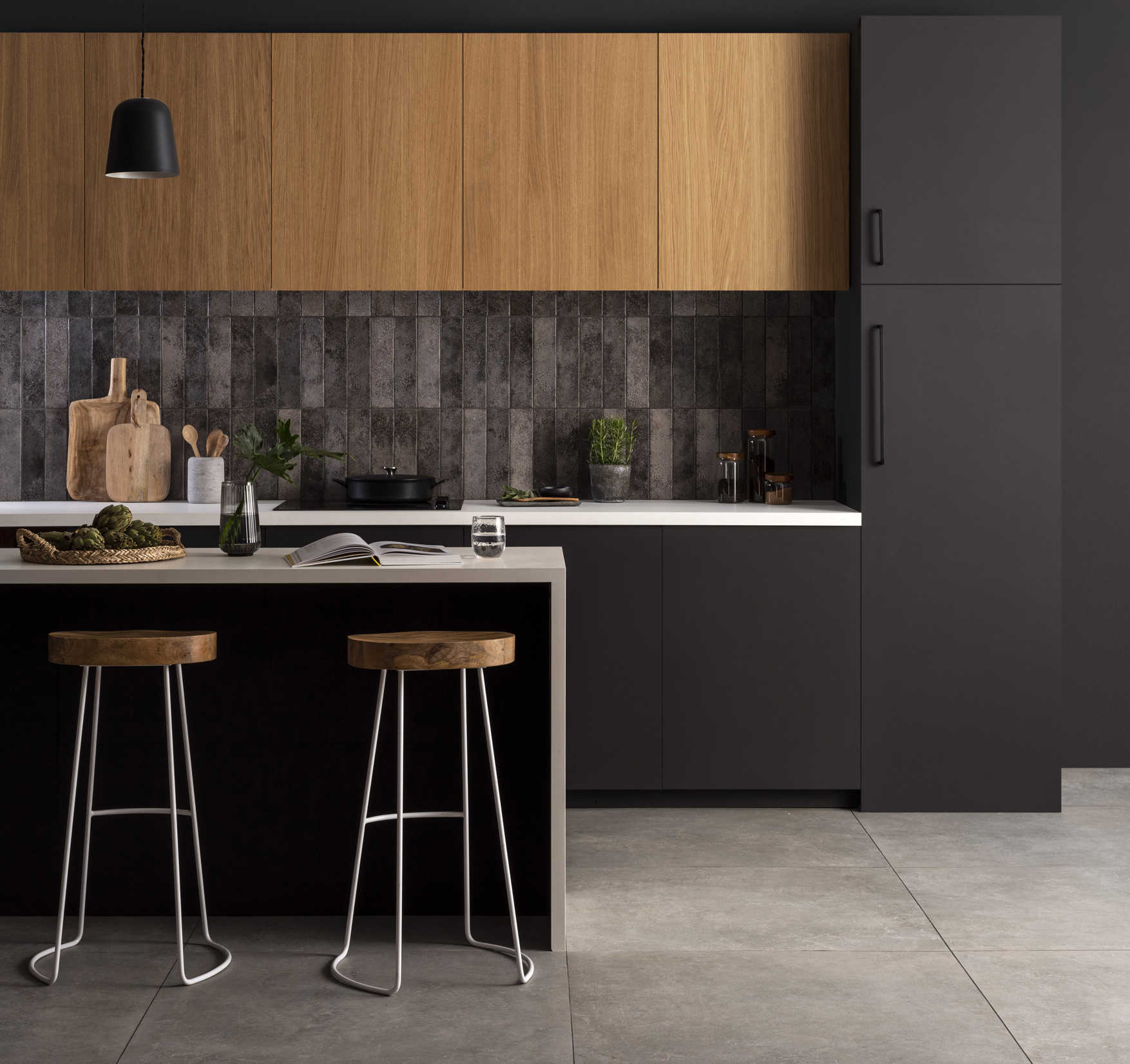 Oken Brick Wall Tiles - Anthracite - Image 3