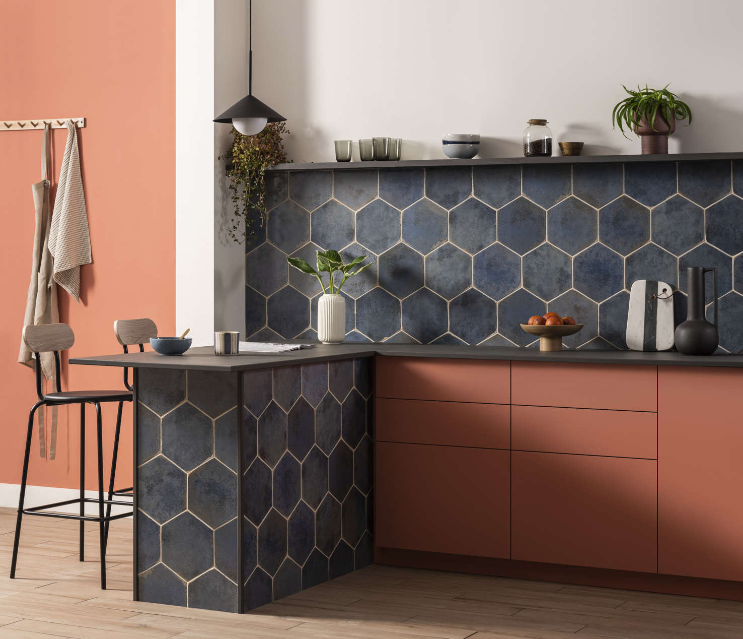Oken Hexagon Wall Tiles - Blue - Image 2