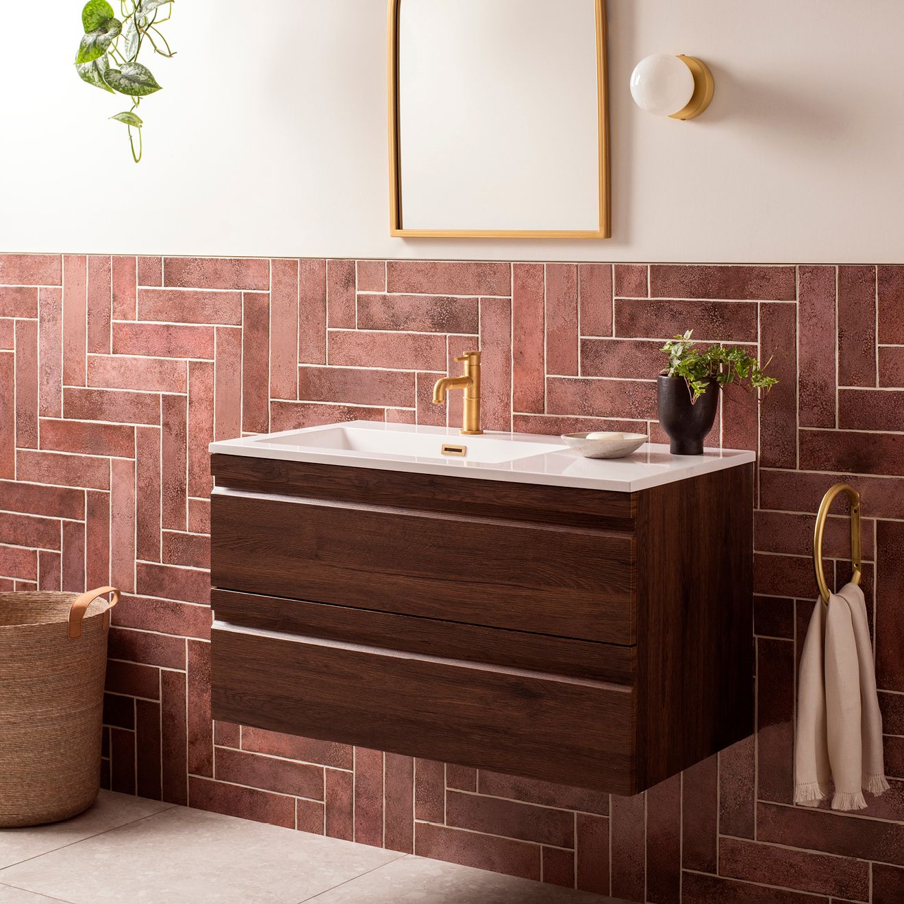 Oken Brick Wall Tiles - Garnet - Image 2