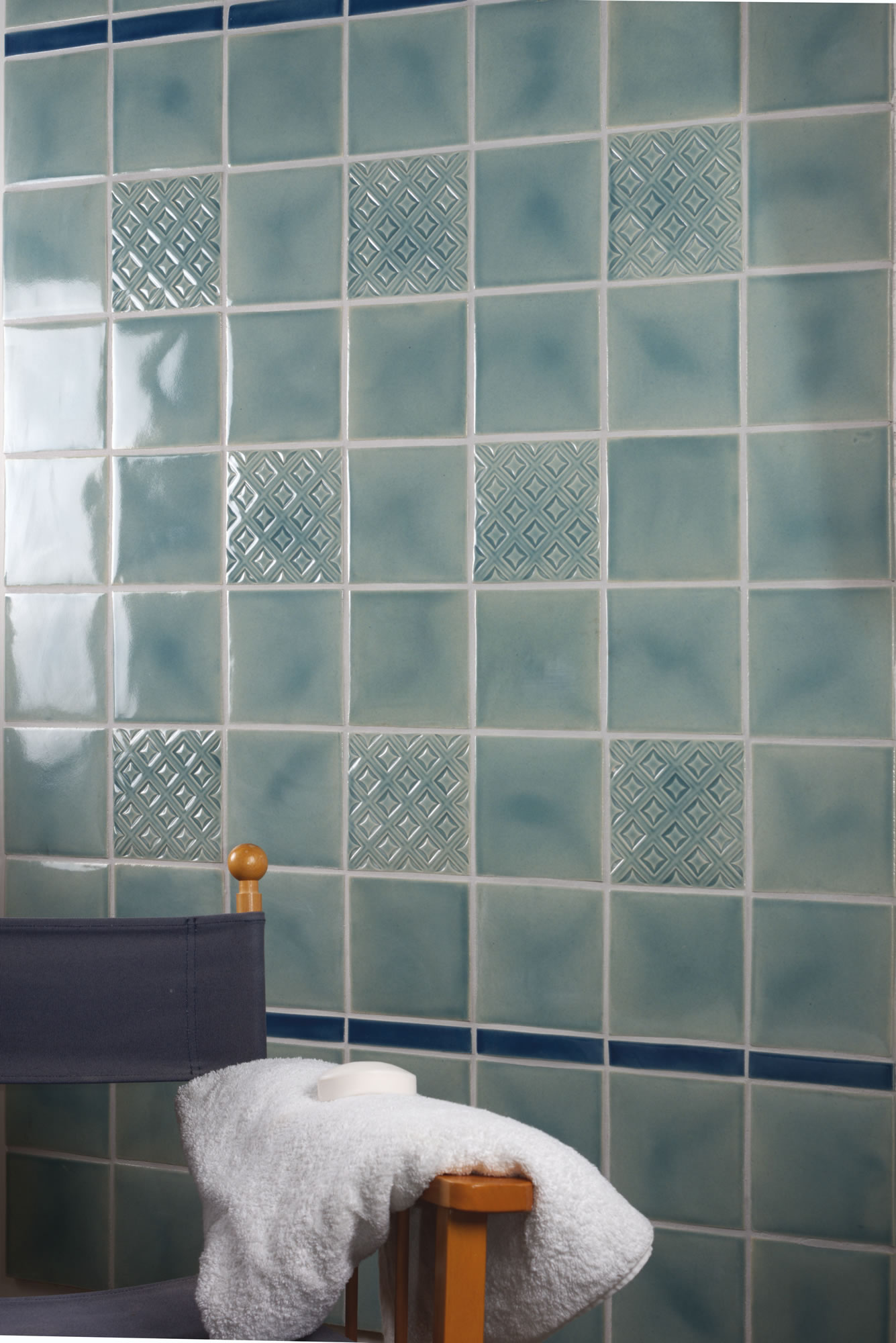Stoneware 130 Square tiles - Duck Egg - Image 2