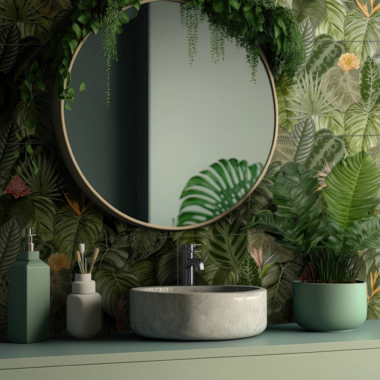 Tropical Oasis Single Repeat - Tiles of Stow