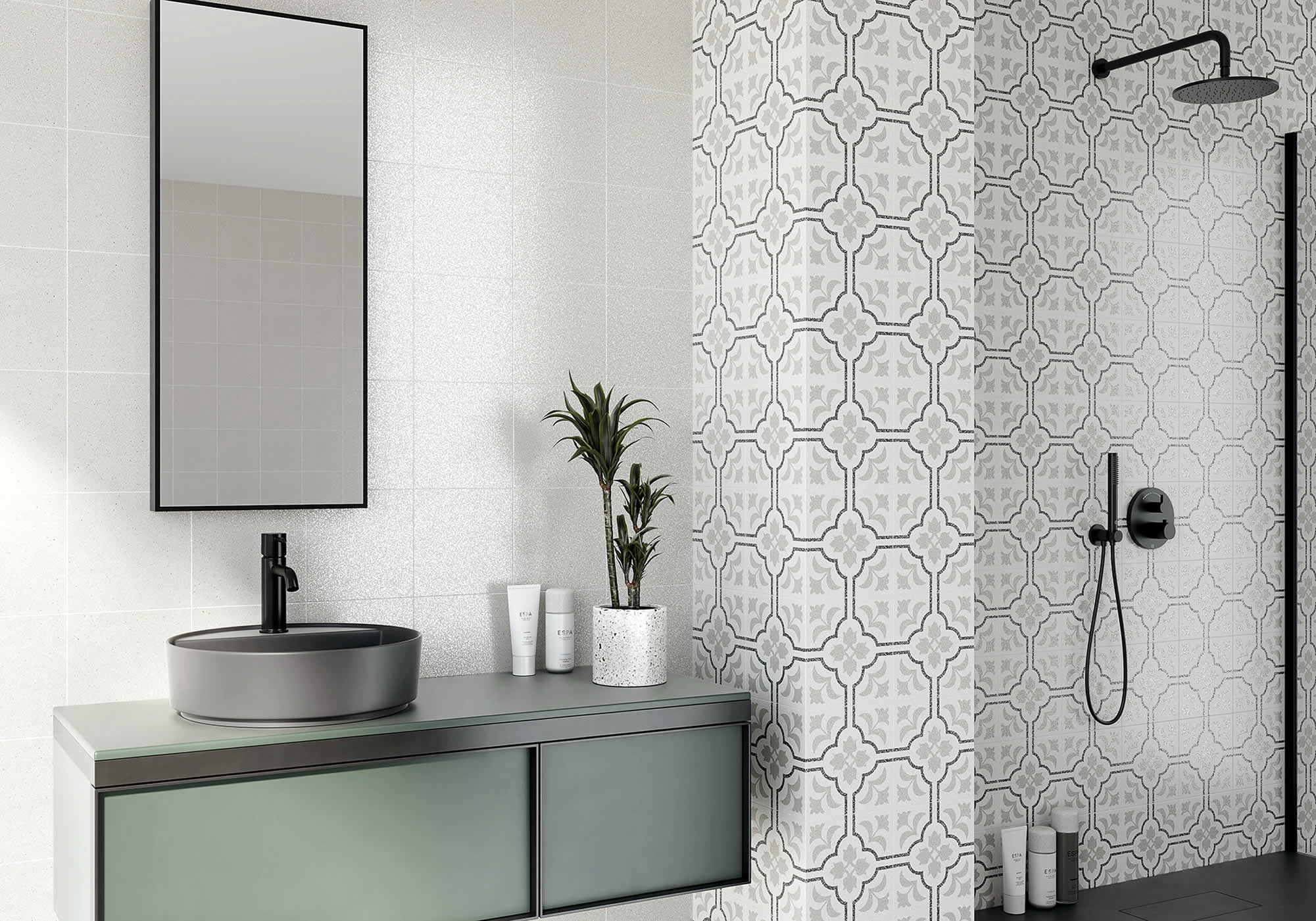 Elan Decor 2 decorative & Confetti Blanco Porcelain Floor Tile - Tiles of Stow