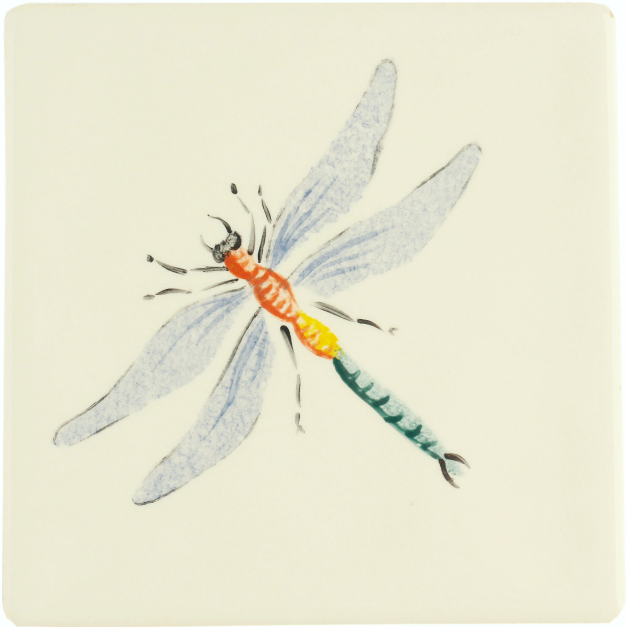 Hand painted Tiles - Bugs & Insects Blue Dragonfly - Tiles of Stow