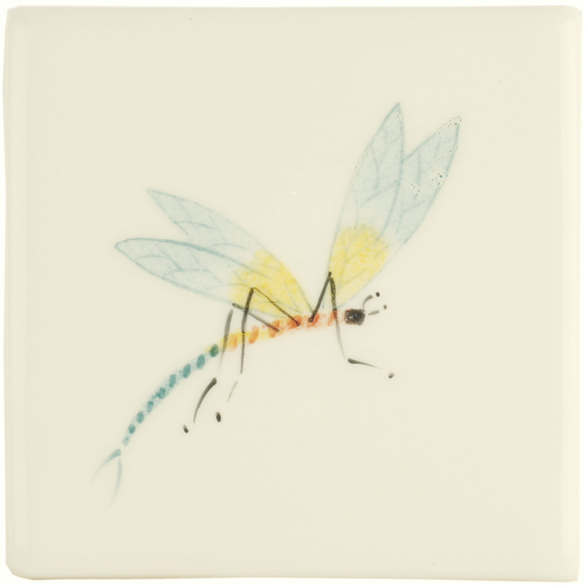 Hand painted Tiles - Bugs & Insects Green Dragon Fly - Tiles of Stow