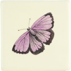 Hand painted Tiles - Bugs & Insects Bee Mauve Butterfly - Tiles of Stow