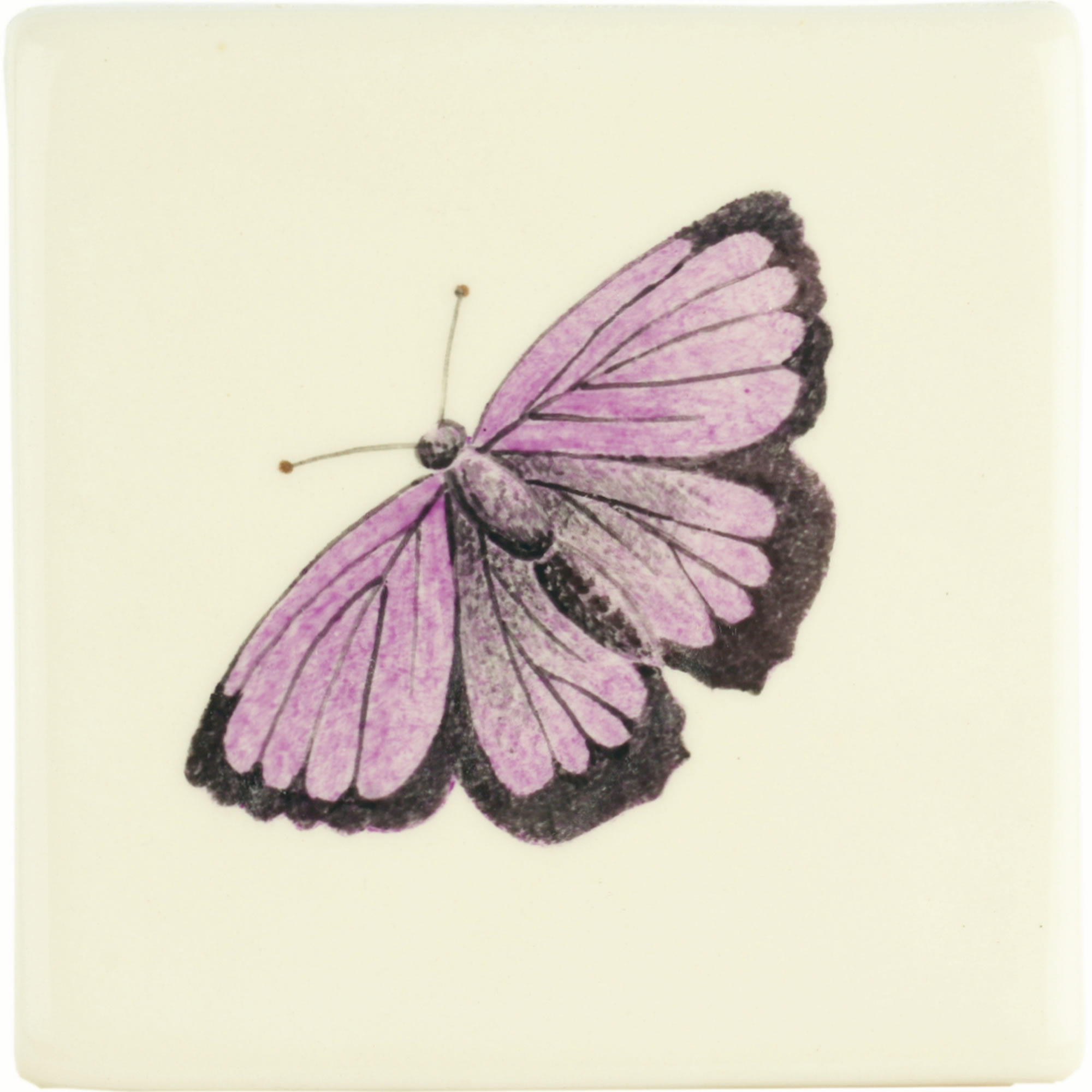 Hand painted Tiles - Bugs & Insects Bee Mauve Butterfly - Tiles of Stow
