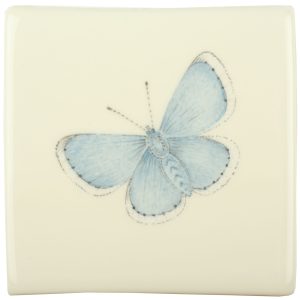 Hand painted Tiles - Bugs & Insects Bee Meadow Blue Butterfly 3 - Tiles of Stow
