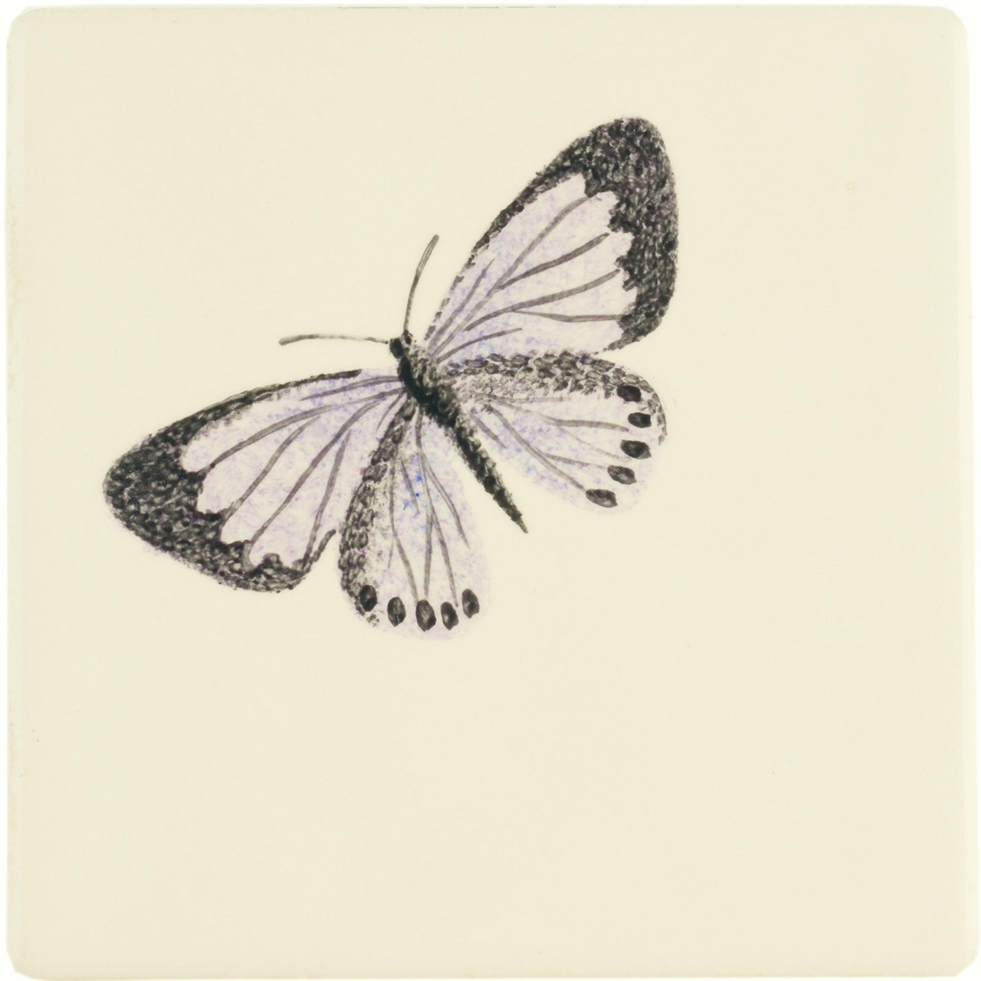 Hand painted Tiles - Bugs & Insects Purple Butterfly - Tiles of Stow
