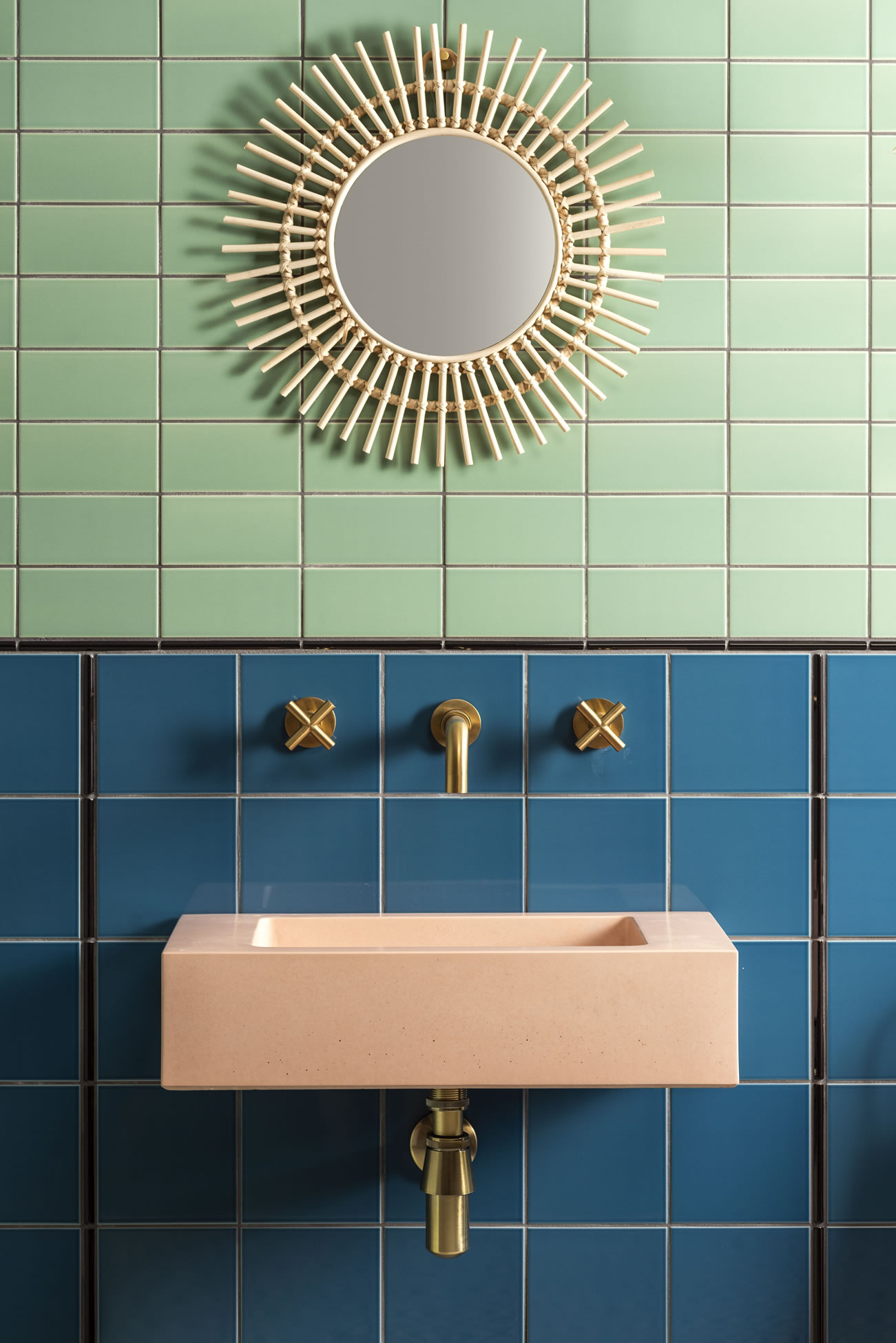 Artworks_Baroque-Blue-Field-Tile-IM-0013032-Jade-Breeze-Half-Tile-IM-0007942-and-Jet-Black-Omega-IM-0013836